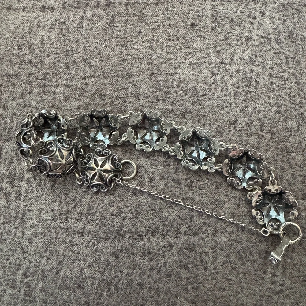 ***SOLD*****Vintage Elegant Silver Filigree Bracelet Women RF AU Sterling 7.5” - Picture 4 of 4